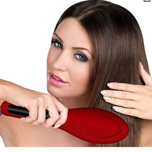 Hot & Straight Straightening Salon Brush with Temperature Control by Esplee, Red